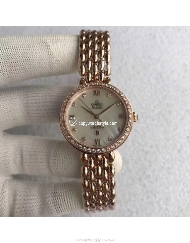 Omega De Ville Dewdrop 424.55.33.20.55.007 XF Rose Gold & Diamonds Mother Of Pearl Omega De Ville Dewdrop 424.55.33.20.55.007 XF Rose Gold & Diamonds Mother Of Pearl