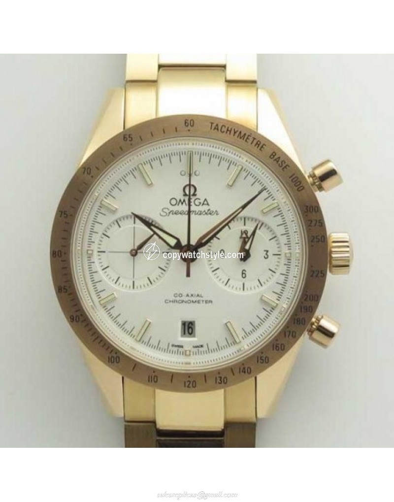 Omega Speedmaster ?57 Co-Axial Chronograph 41.5MM 331.50.42.51.02.002 OM Rose Gold White Omega Speedmaster ?57 Co-Axial Chronograph 41.5MM 331.50.42.51.02.002 OM Rose Gold White
