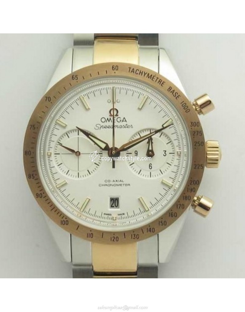Omega Speedmaster ?57 Chronograph 41.5MM 331.20.42.51.01.002 OM Stainless Steel & Rose Gold White Omega Speedmaster ?57 Chronograph 41.5MM 331.20.42.51.01.002 OM Stainless Steel & Rose Gold White