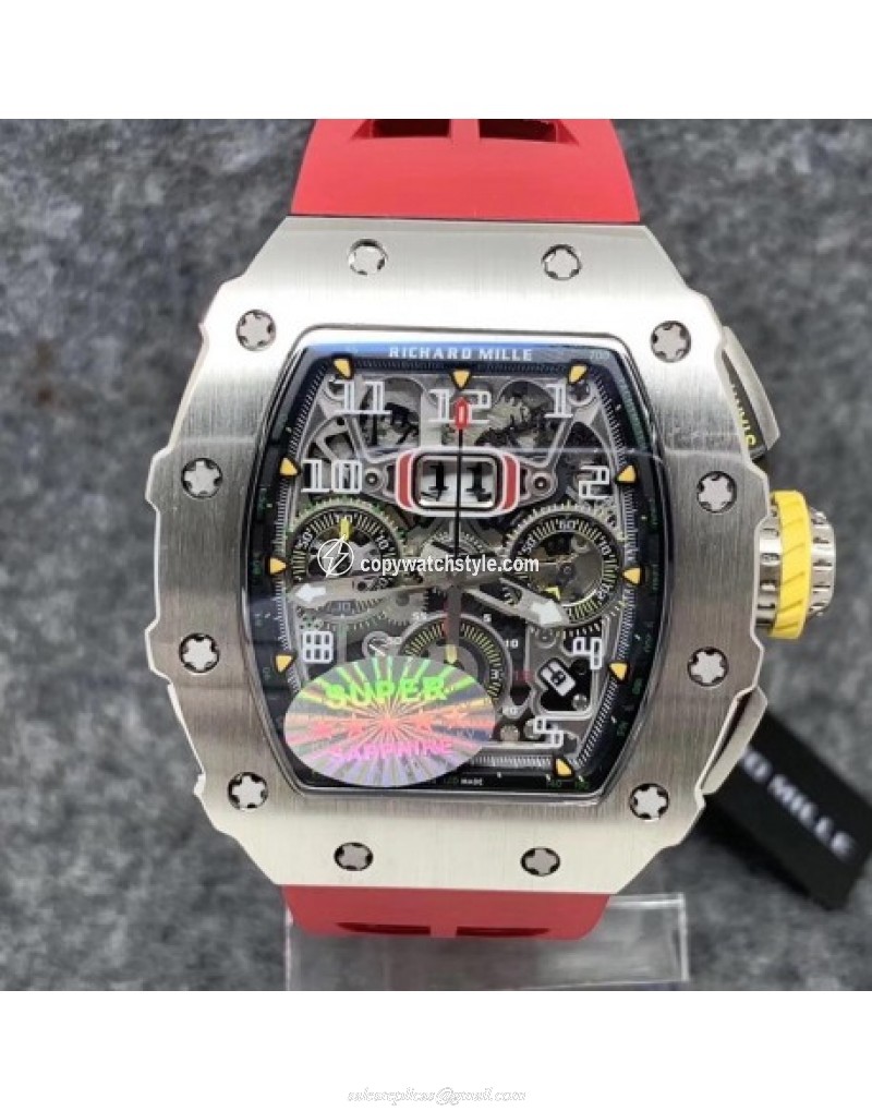 Richard Mille RM011-03 KV Stainless Steel Black Skeleton Richard Mille RM011-03 KV Stainless Steel Black Skeleton