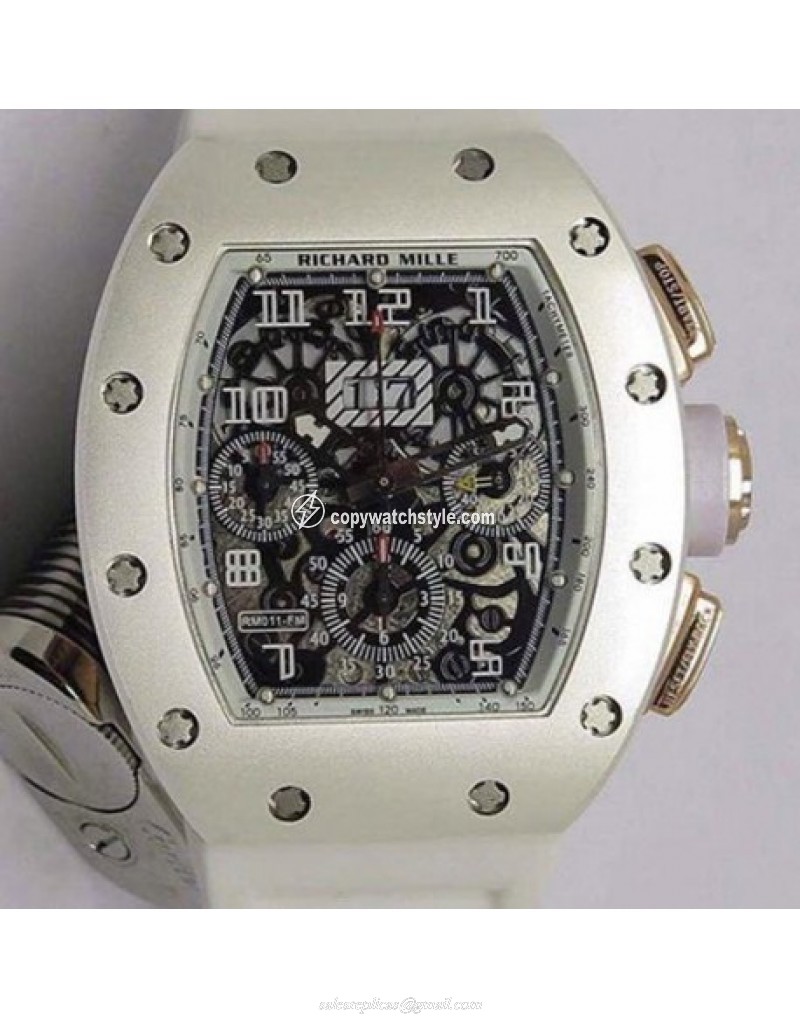 Richard Mille RM011-FM Felipe Massa Chronograph Rose Gold White 