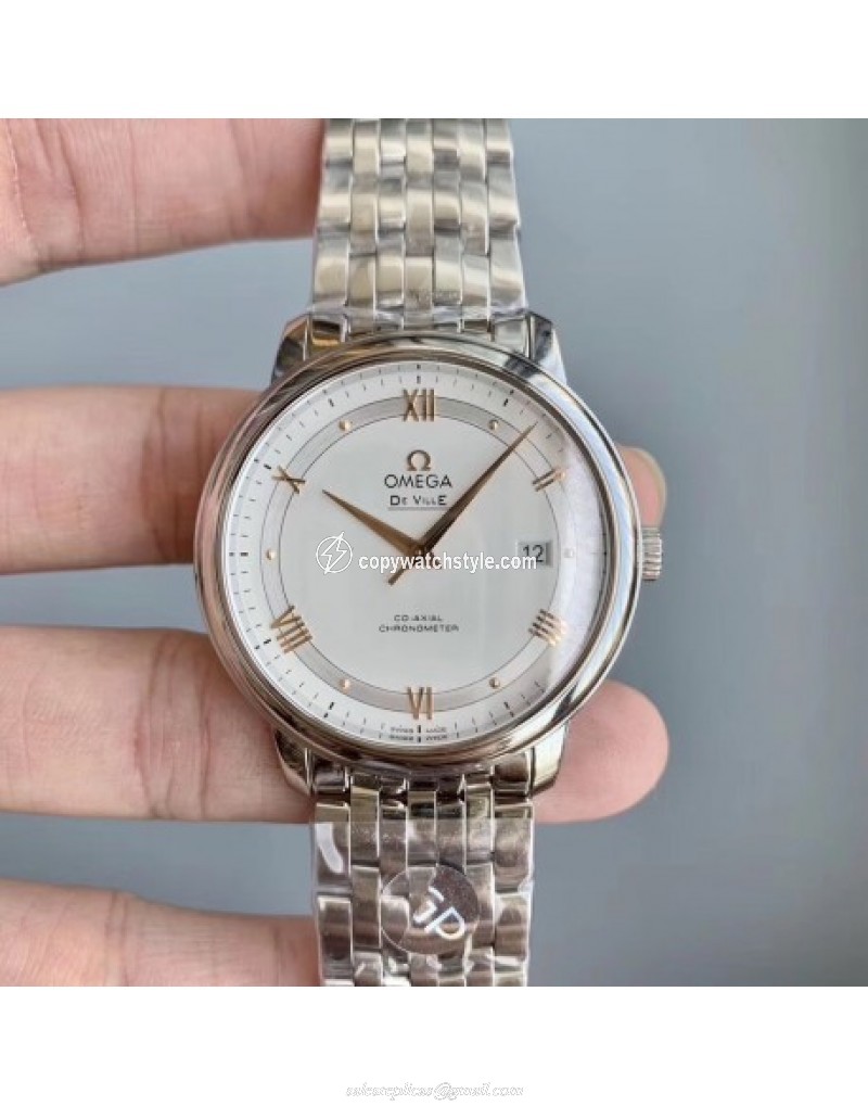 Omega De Ville Prestige Co-Axial 39.5MM 424.10.40.20.02.004 GP V2 Stainless Steel Silver 