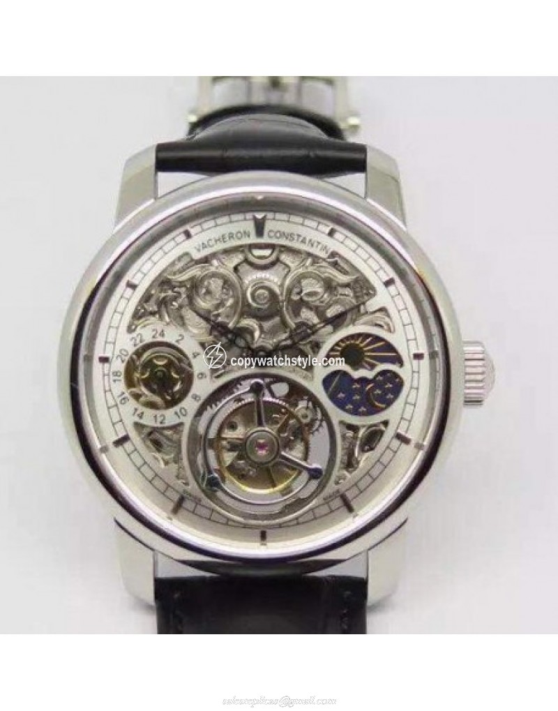 Vacheron Constantin Patrimony Tourbillon Stainless Steel Skeleton & White Vacheron Constantin Patrimony Tourbillon Stainless Steel Skeleton & White