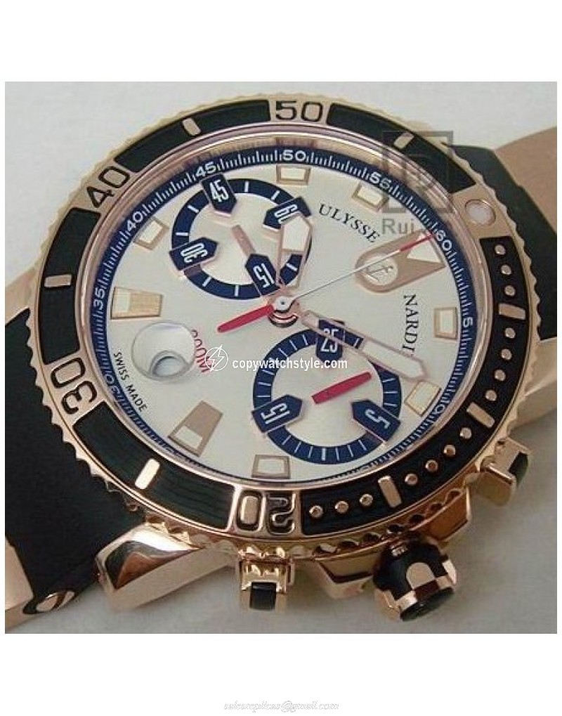 Ulysse Nardin Maxi Marine Diver Chronograph Rose Gold White Ulysse Nardin Maxi Marine Diver Chronograph Rose Gold White