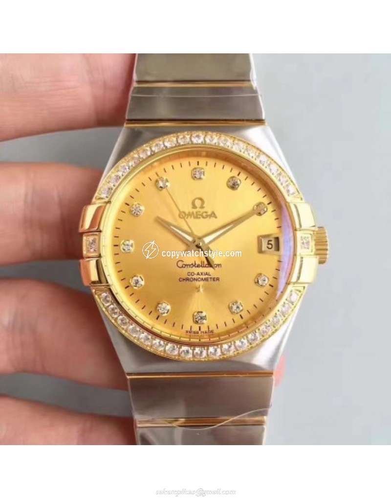 Omega Constellation 123.25.38.21.58.001 38MM SSS Stainless Steel & Yellow Gold Champagne Omega Constellation 123.25.38.21.58.001 38MM SSS Stainless Steel & Yellow Gold Champagne