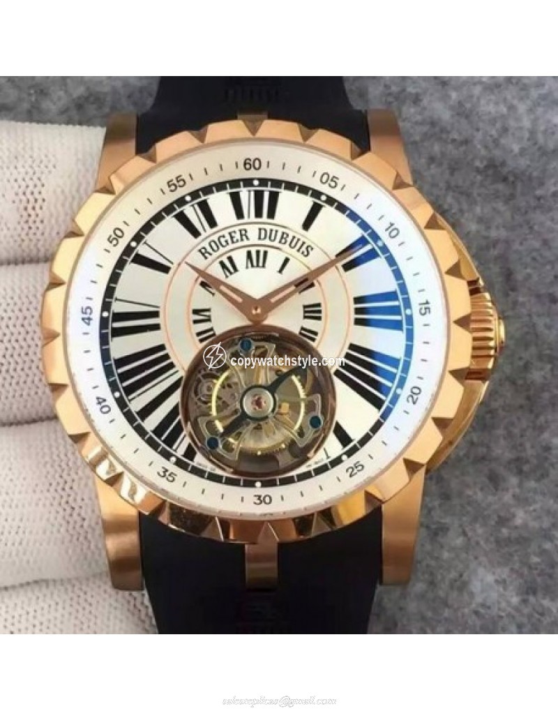 Roger Dubuis Excalibur Tourbillion Rose Gold White Roger Dubuis Excalibur Tourbillion Rose Gold White