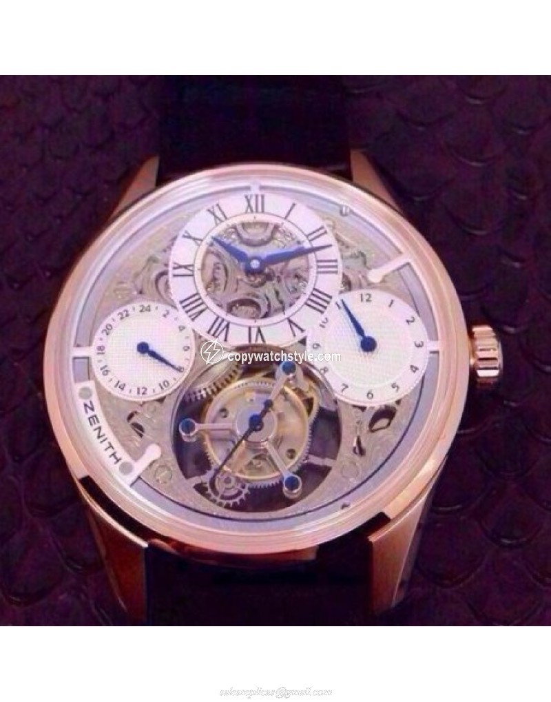 Zenith Real SWISS Tourbillon Watches Rose Gold Skeleton Zenith Real SWISS Tourbillon Watches Rose Gold Skeleton
