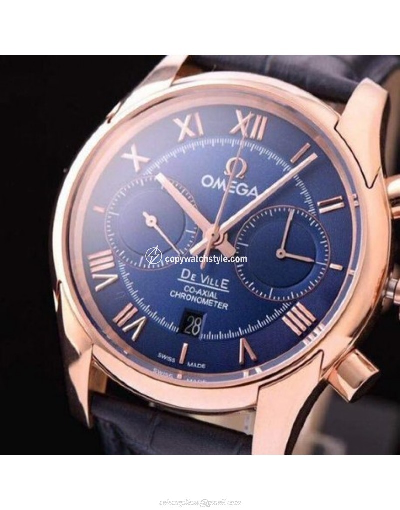 Omega De Ville 42MM Chronograph Rose Gold Blue Omega De Ville 42MM Chronograph Rose Gold Blue
