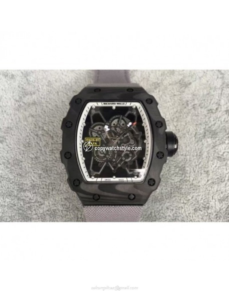 Richard Mille RM35-01 Rafael Nadal Forged Carbon Skeleton White Richard Mille RM35-01 Rafael Nadal Forged Carbon Skeleton White