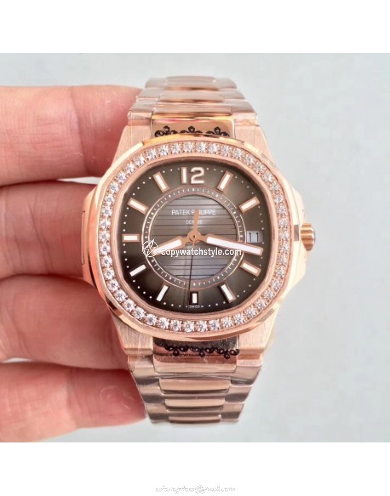 Patek Philippe Nautilus Ladies 7010/1R-010 JJ Rose Gold & Diamonds Brown Patek Philippe Nautilus Ladies 7010/1R-010 JJ Rose Gold & Diamonds Brown