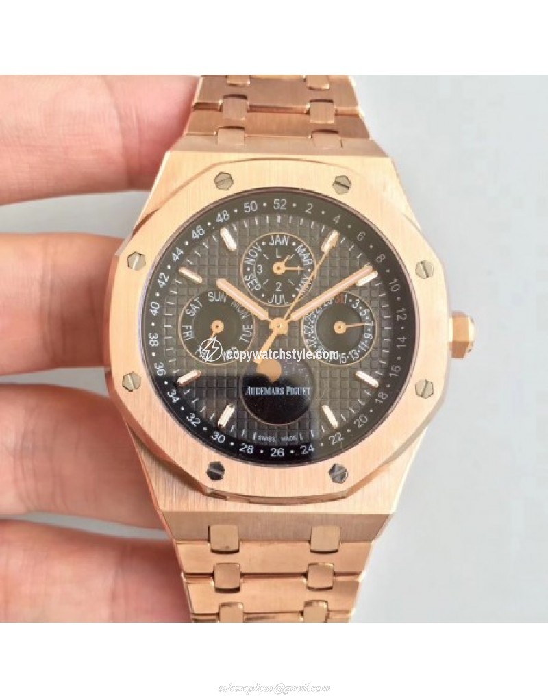Audemars Piguet Royal Oak Perpetual Calendar 41MM 26574OR.OO.1220OR.01 BF Rose Gold Black Audemars Piguet Royal Oak Perpetual Calendar 41MM 26574OR.OO.1220OR.01 BF Rose Gold Black
