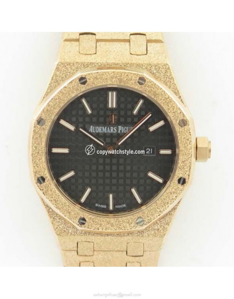 Audemars Piguet Royal Oak Frosted Gold Quartz 33MM 67653 OM Rose Gold Black Audemars Piguet Royal Oak Frosted Gold Quartz 33MM 67653 OM Rose Gold Black