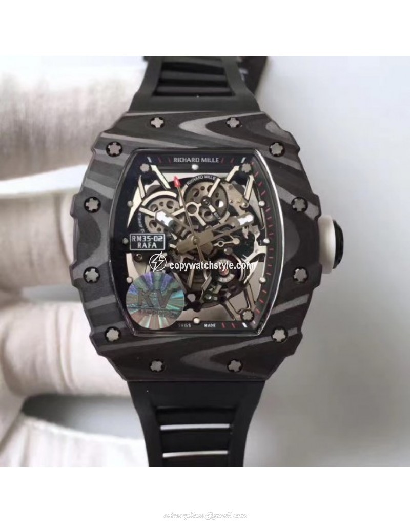 Richard Mille RM35-02 Rafael Nadal Foundation KV Forged Carbon Black & Skeleton Richard Mille RM35-02 Rafael Nadal Foundation KV Forged Carbon Black & Skeleton