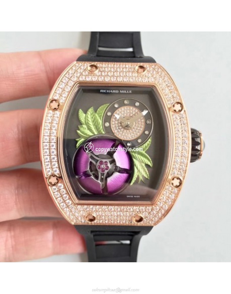 Richard Mille RM19-02 Tourbillon Fleur RM Rose Gold & Diamonds Magnolia Richard Mille RM19-02 Tourbillon Fleur RM Rose Gold & Diamonds Magnolia
