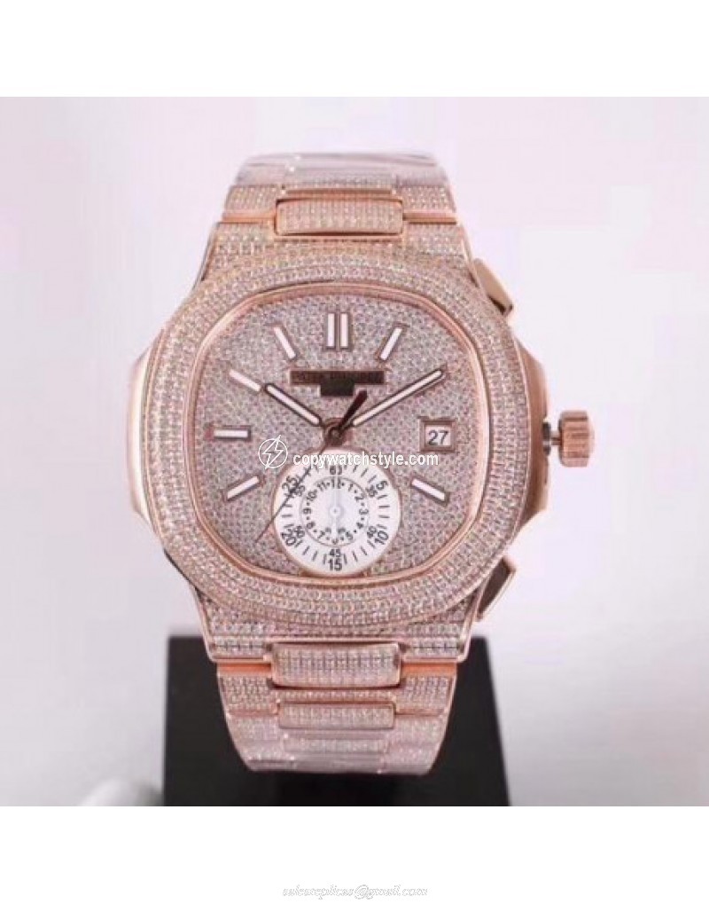 Patek Philippe Nautilus Chronograph 5980/1R-001 PF Rose Gold & Diamonds Diamond Patek Philippe Nautilus Chronograph 5980/1R-001 PF Rose Gold & Diamonds Diamond