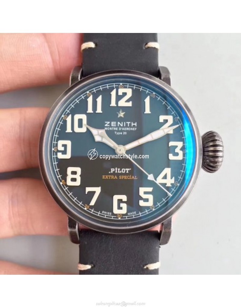 Zenith Pilot Type 20 Extra Special 03.2430.3000.21.C738 XF Stainless Steel Black Zenith Pilot Type 20 Extra Special 03.2430.3000.21.C738 XF Stainless Steel Black