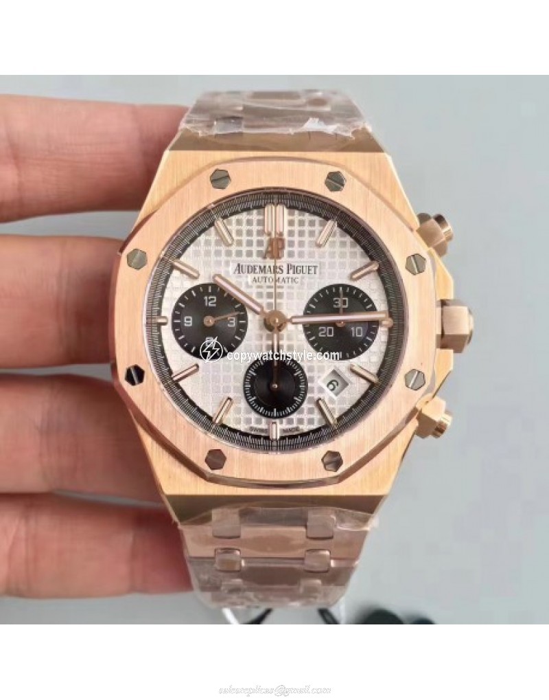 Audemars Piguet Royal Oak Chronograph 26331 JH Rose Gold Silver Audemars Piguet Royal Oak Chronograph 26331 JH Rose Gold Silver
