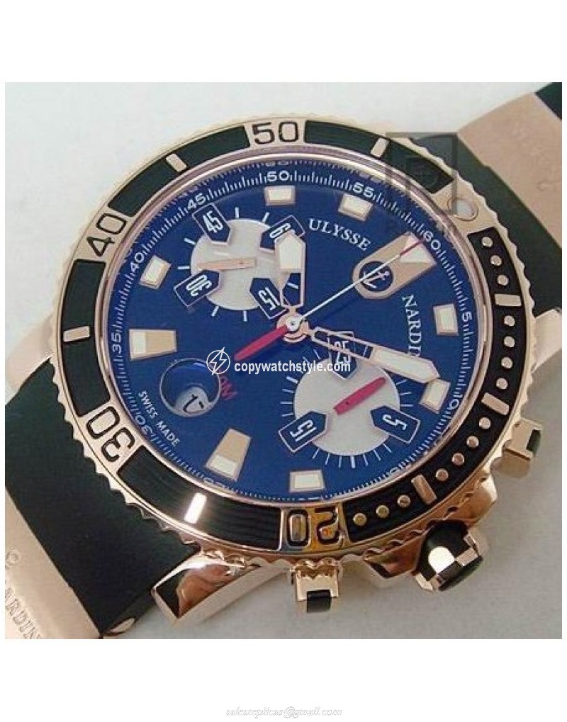 Ulysse Nardin Maxi Marine Diver Chronograph Rose Gold Black Ulysse Nardin Maxi Marine Diver Chronograph Rose Gold Black