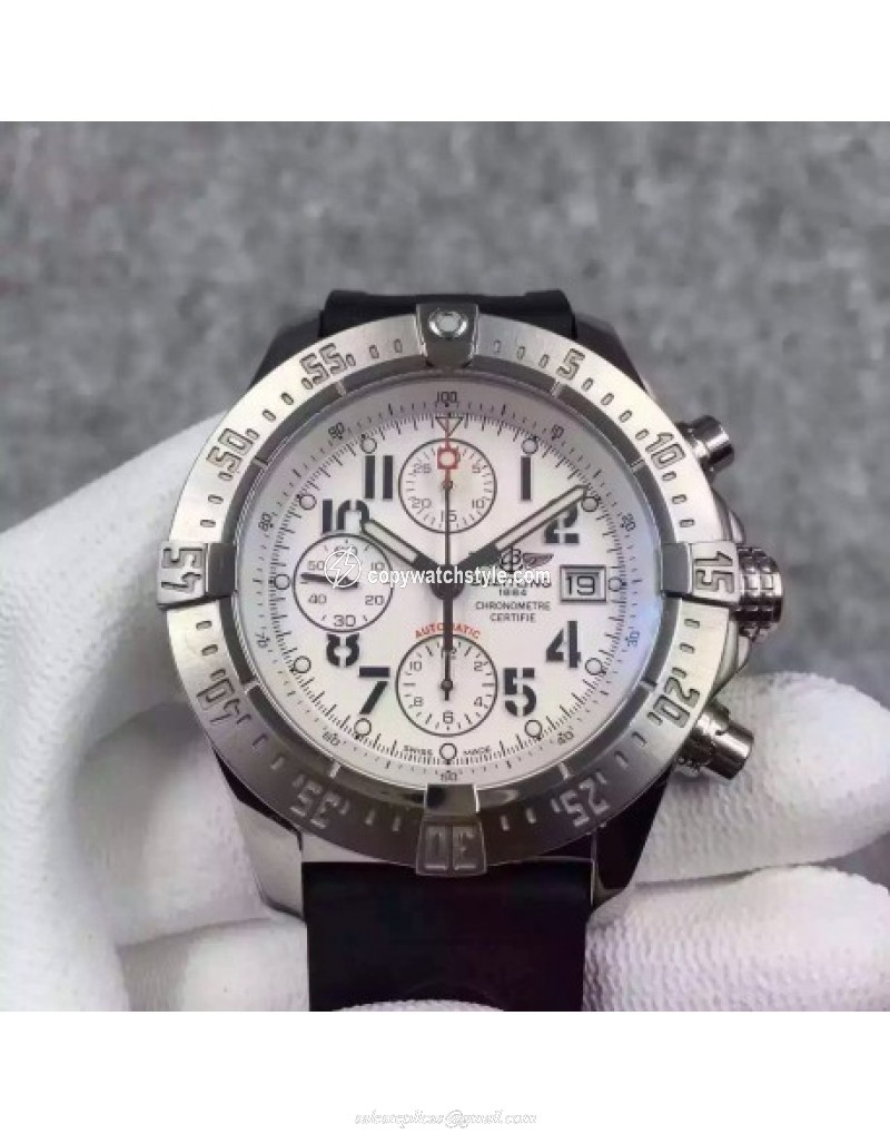 Breitling Super Avenger Limited Edition A13370 Noob Stainless Steel White Breitling Super Avenger Limited Edition A13370 Noob Stainless Steel White