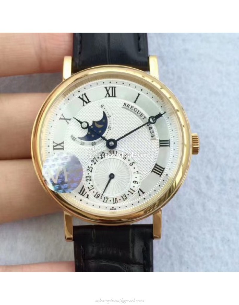 Breguet Classique Moonphase 4434 VF Yellow Gold Silver 