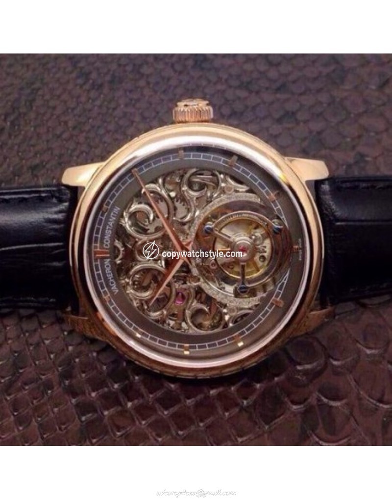 Vacheron Constantin Patrimony Tourbillon Rose Gold Skeleton & Gray Vacheron Constantin Patrimony Tourbillon Rose Gold Skeleton & Gray