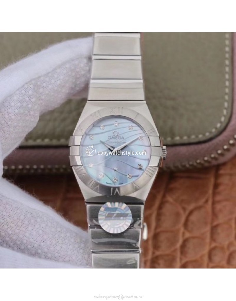 Omega Constellation Quartz 27MM ZF Stainless Steel Blue Mother Of Pearl 