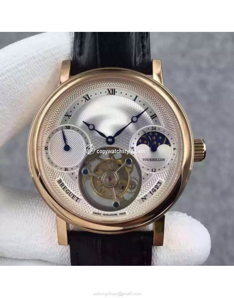 Breguet Grand Complication Moonphase Tourbillon AX Rose Gold Silver 