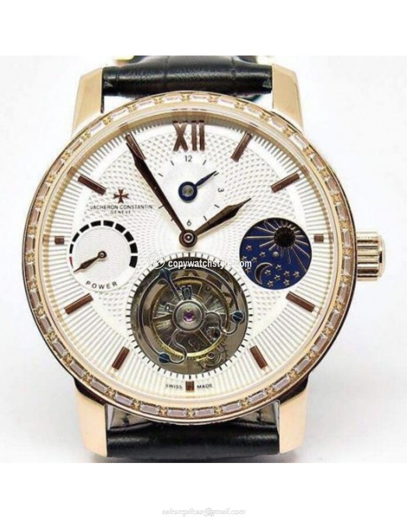 Vacheron Constantin Patrimony Tourbillon Rose Gold & Diamonds White Vacheron Constantin Patrimony Tourbillon Rose Gold & Diamonds White