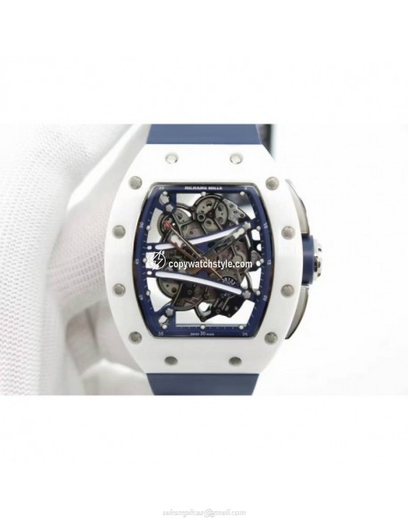 Richard Mille RM59-01M White Ceramic Blue Skeleton Richard Mille RM59-01M White Ceramic Blue Skeleton