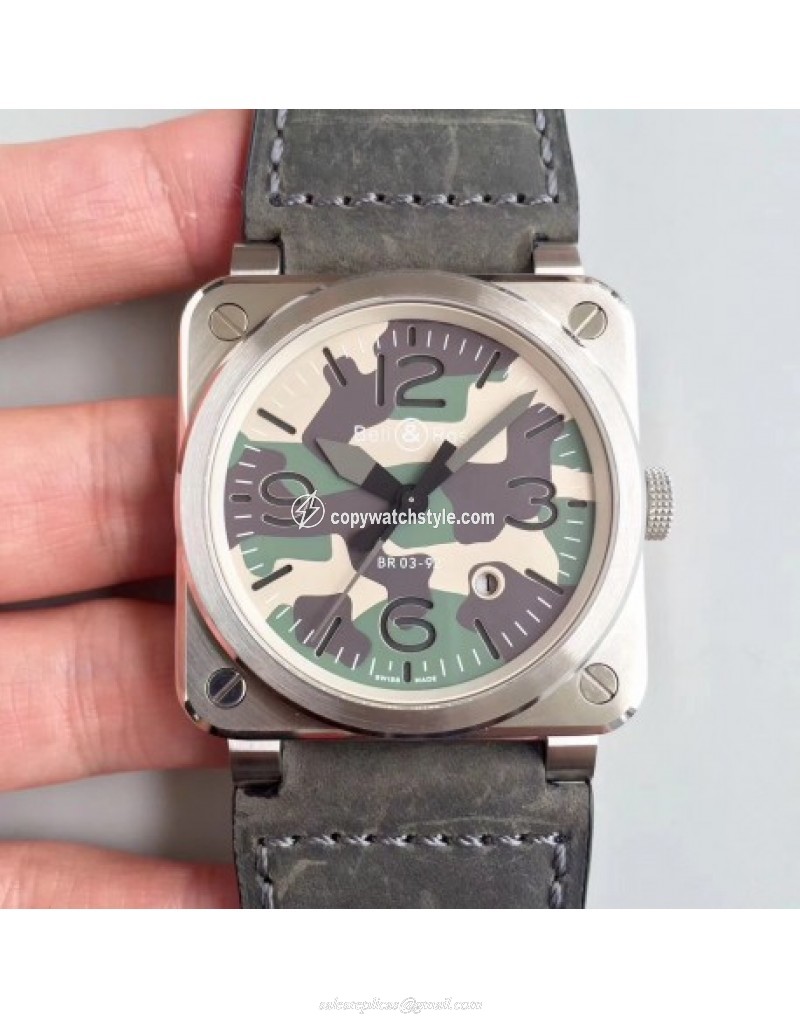 Bell & Ross BR 03-92 Black Camo BR Stainless Steel Grey Safari Bell & Ross BR 03-92 Black Camo BR Stainless Steel Grey Safari