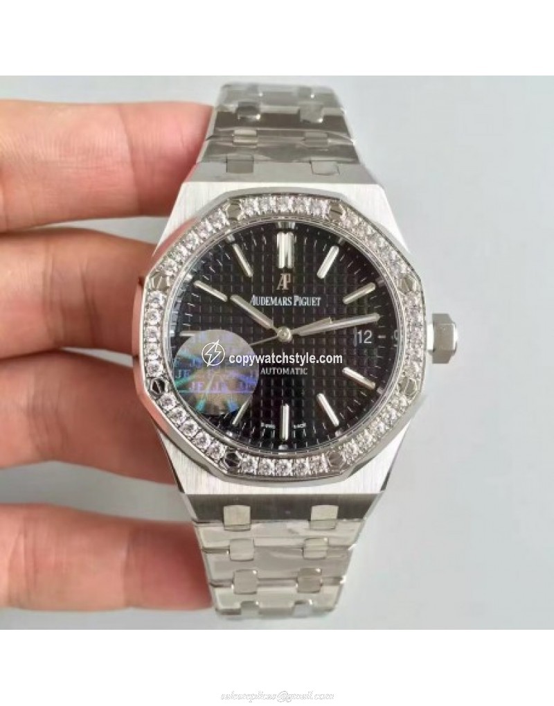 Audemars Piguet Royal Oak 15450 JF Stanless Steel & Diamonds Black Audemars Piguet Royal Oak 15450 JF Stanless Steel & Diamonds Black