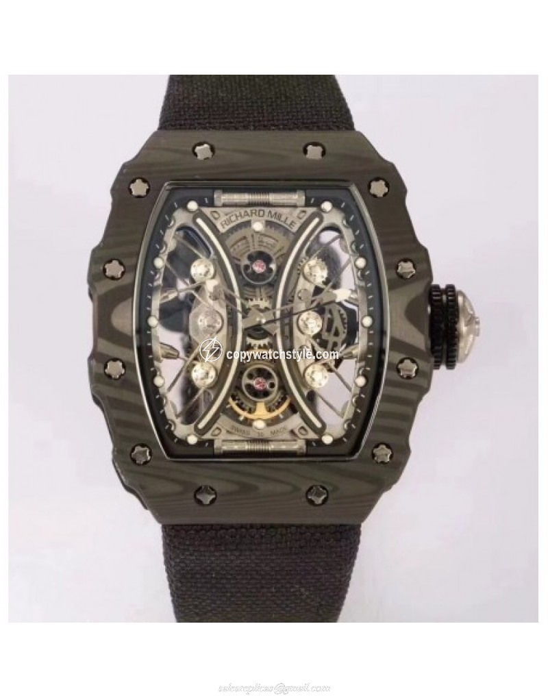 Richard Mille RM53-01 Tourbillon Pablo Mac Donough KV Forged Carbon Skeleton White Richard Mille RM53-01 Tourbillon Pablo Mac Donough KV Forged Carbon Skeleton White