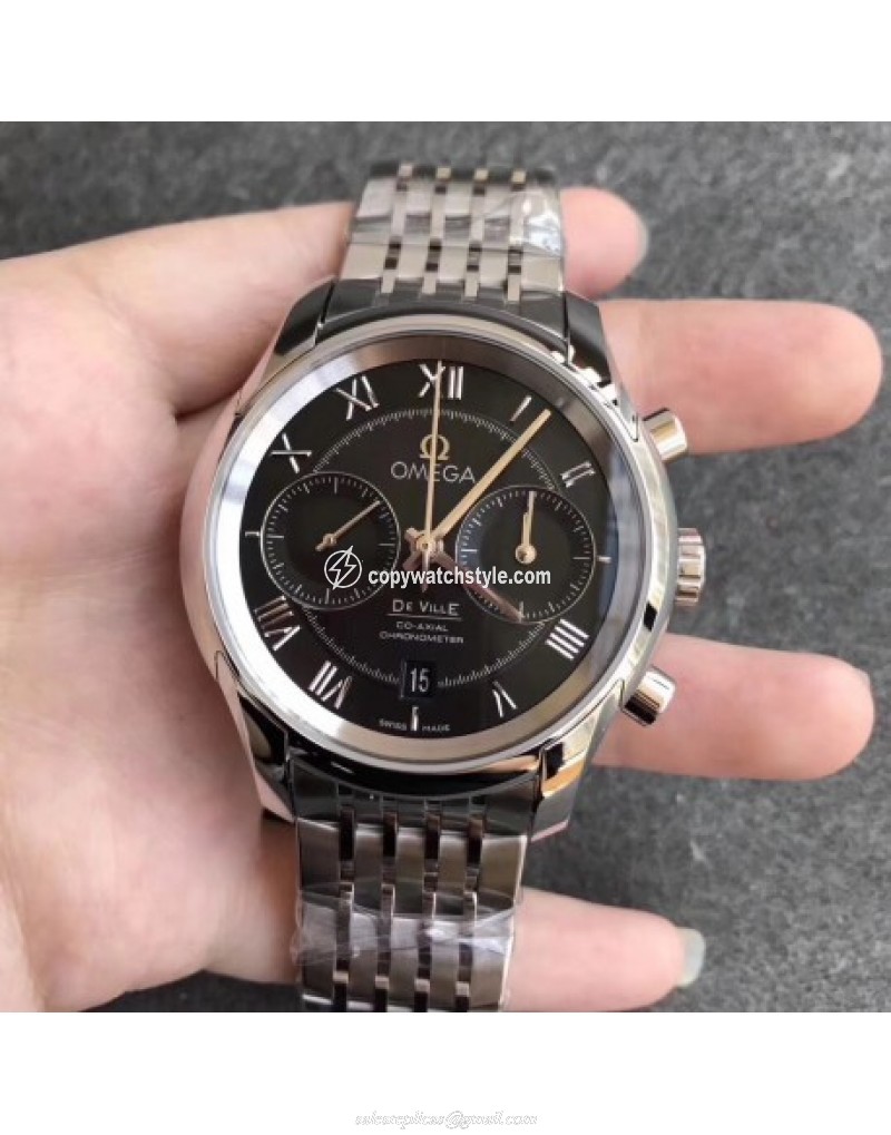 Omega De Ville Co-Axial Chronograph 42MM 431.10.42.51.01.001 OM Stainless Steel Black Omega De Ville Co-Axial Chronograph 42MM 431.10.42.51.01.001 OM Stainless Steel Black