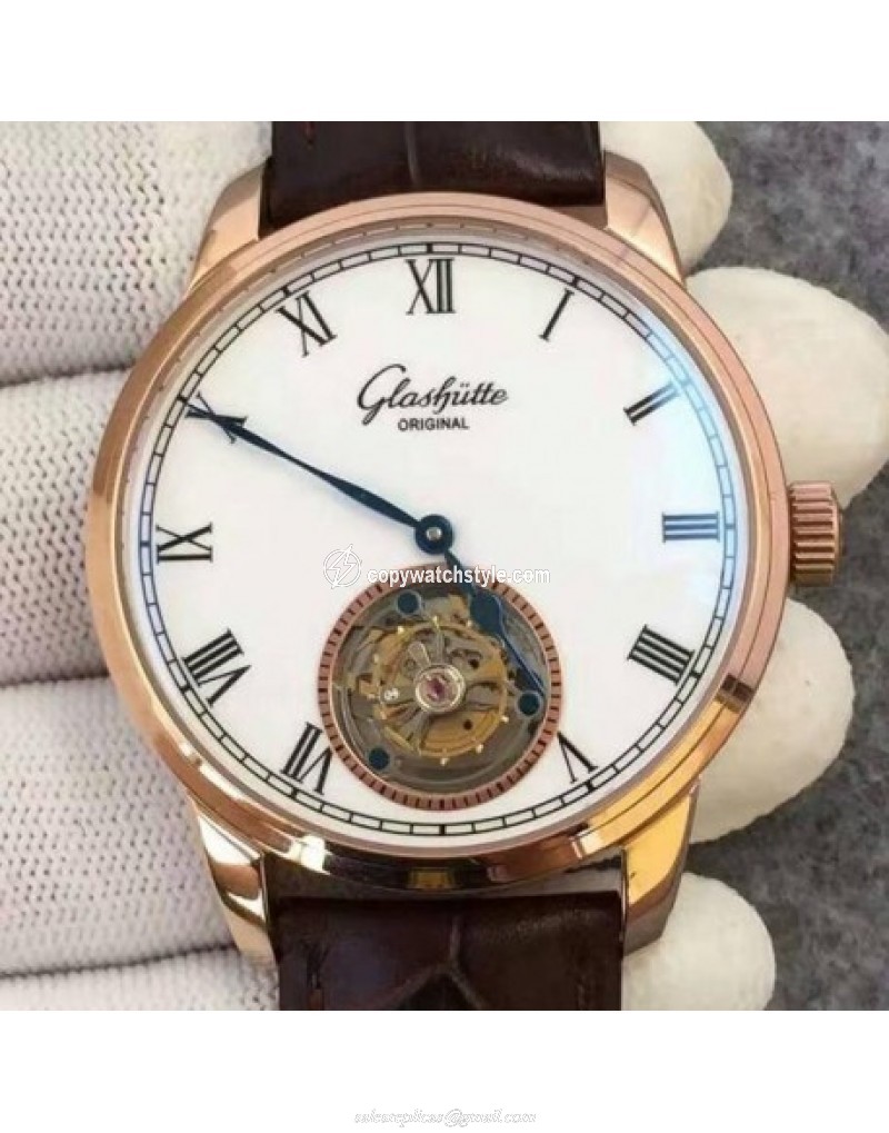 Glashutte Original Senator Excellence Tourbillon Rose Gold White Glashutte Original Senator Excellence Tourbillon Rose Gold White