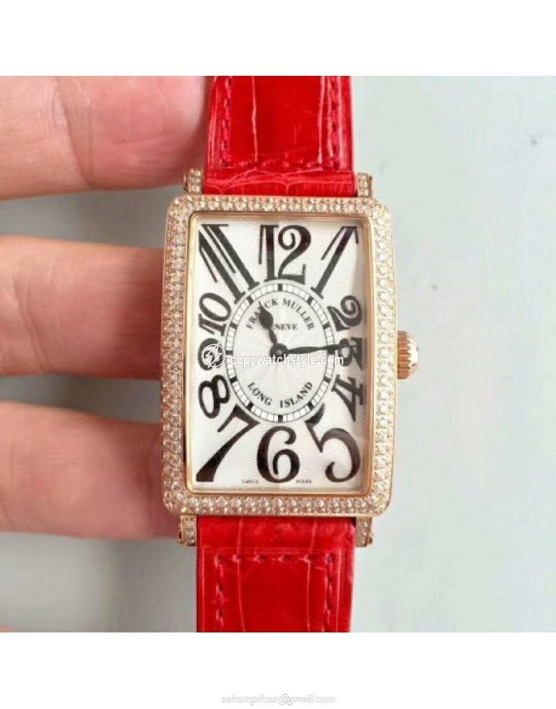 Franck Muller Ladies Long Island 1952 952 QZ D CD GF Rose Gold & Diamonds Silver Franck Muller Ladies Long Island 1952 952 QZ D CD GF Rose Gold & Diamonds Silver