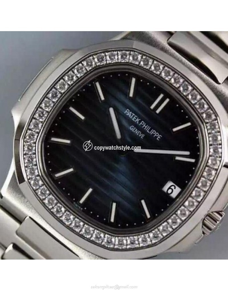 Patek Philippe Nautilus Jumbo 5711 Stainless Steel Diamonds Bezel Swiss 2824 Patek Philippe Nautilus Jumbo 5711 Stainless Steel Diamonds Bezel Swiss 2824