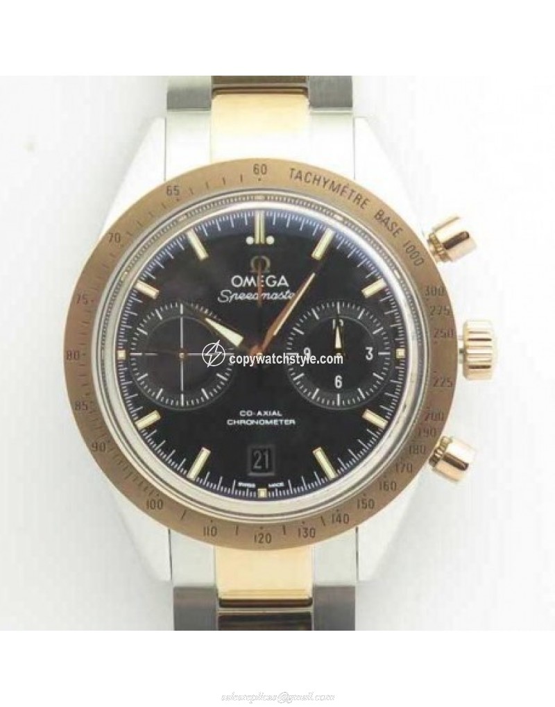 Omega Speedmaster ?57 Chronograph 41.5MM 331.20.42.51.01.002 OM Stainless Steel & Rose Gold Black Omega Speedmaster ?57 Chronograph 41.5MM 331.20.42.51.01.002 OM Stainless Steel & Rose Gold Black
