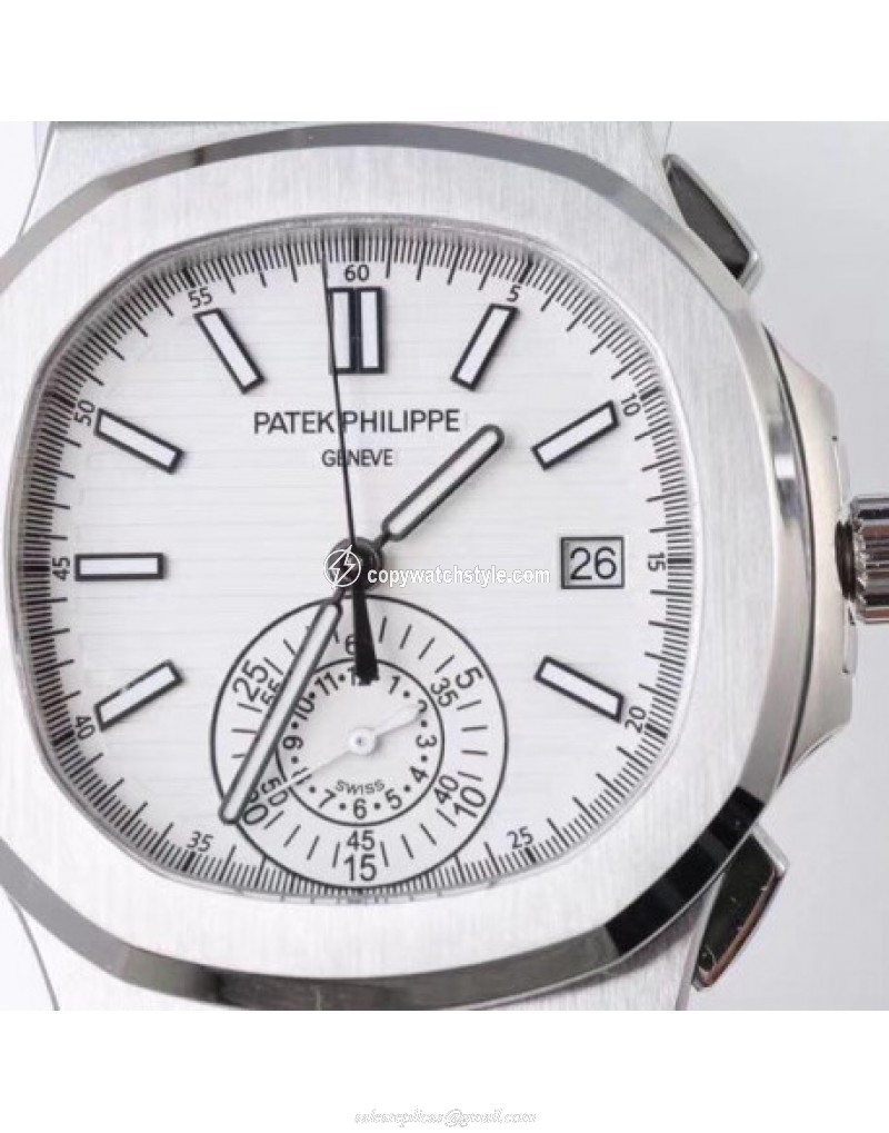 Patek Philippe Nautilus Chronograph 5980 PP Stainless Steel White Patek Philippe Nautilus Chronograph 5980 PP Stainless Steel White