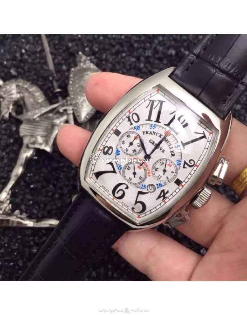 Franck Muller Cintree Curvex Chronograph FM 8880 CC AT Stainless Steel White Franck Muller Cintree Curvex Chronograph FM 8880 CC AT Stainless Steel White