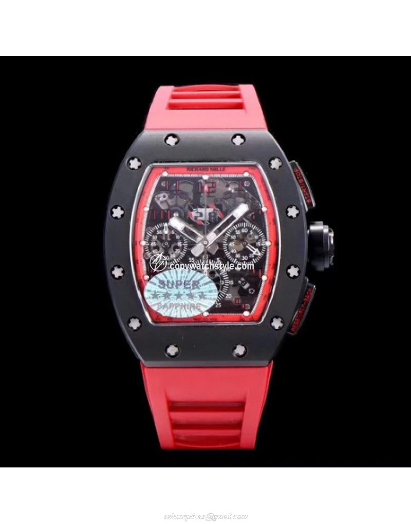 Richard Mille RM011 Felipe Massa Chronograph Limited Edition KV Ceramic Red Skeleton 