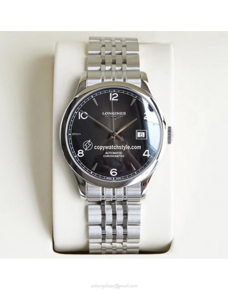 Longines Record L2.820.4.56.6 AF Stainless Steel Black 