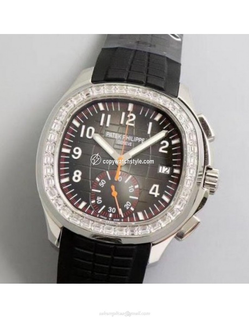 Patek Philippe Aquanaut Chronograph 5968A YL Stainless Steel & Diamonds Brown Patek Philippe Aquanaut Chronograph 5968A YL Stainless Steel & Diamonds Brown