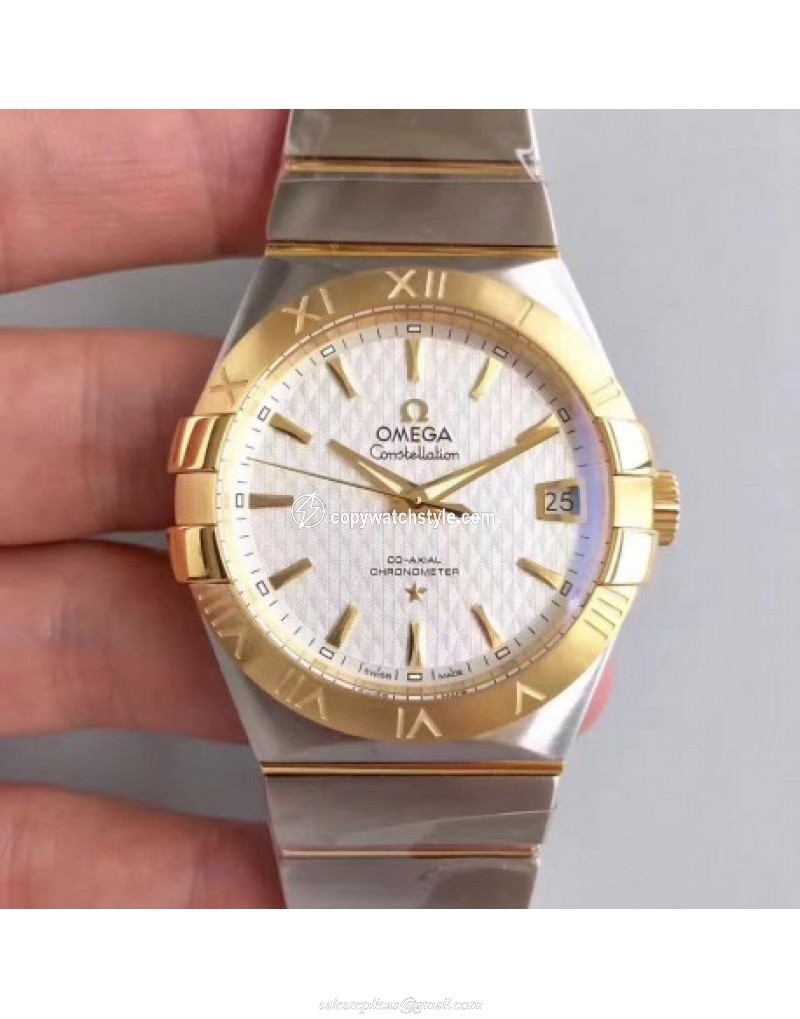 Omega Constellation 123.20.38.21.02.009 38MM SSS Stainless Steel & Yellow Gold White Omega Constellation 123.20.38.21.02.009 38MM SSS Stainless Steel & Yellow Gold White