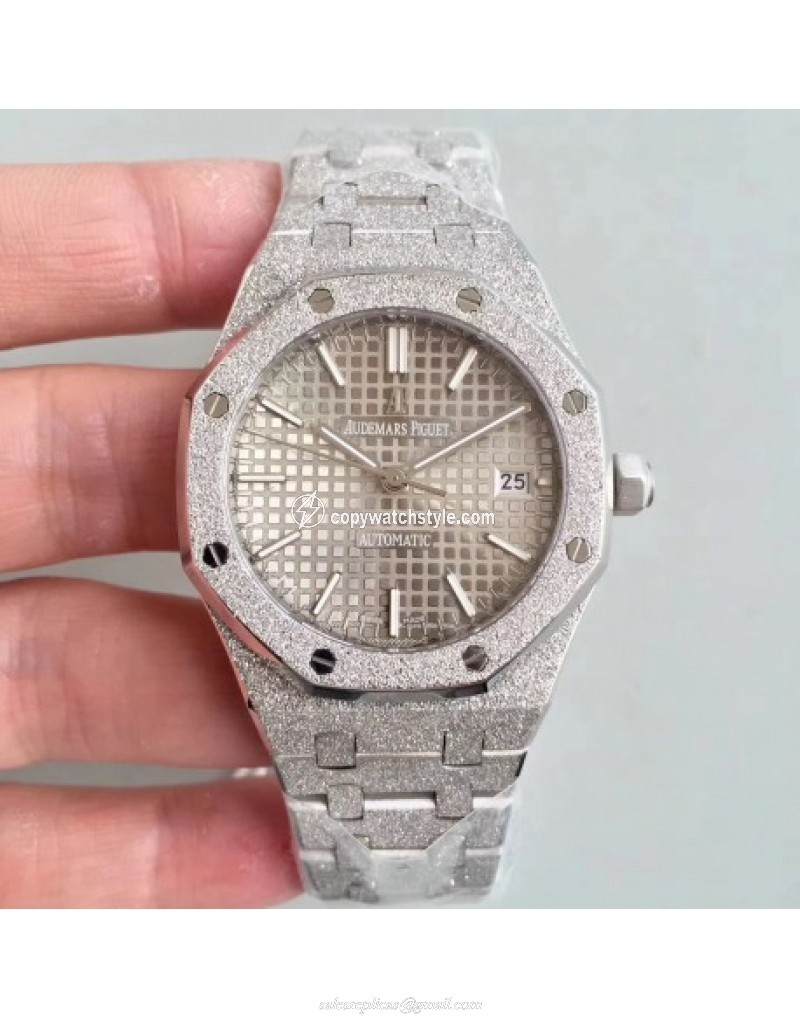 Audemars Piguet Royal Oak Frosted Gold 37MM 15454 JH Stainless Steel Grey Audemars Piguet Royal Oak Frosted Gold 37MM 15454 JH Stainless Steel Grey