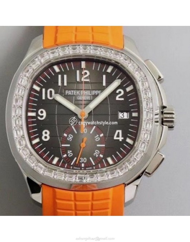 Patek Philippe Aquanaut Chronograph 5968A YL Stainless Steel & Diamonds Brown Patek Philippe Aquanaut Chronograph 5968A YL Stainless Steel & Diamonds Brown
