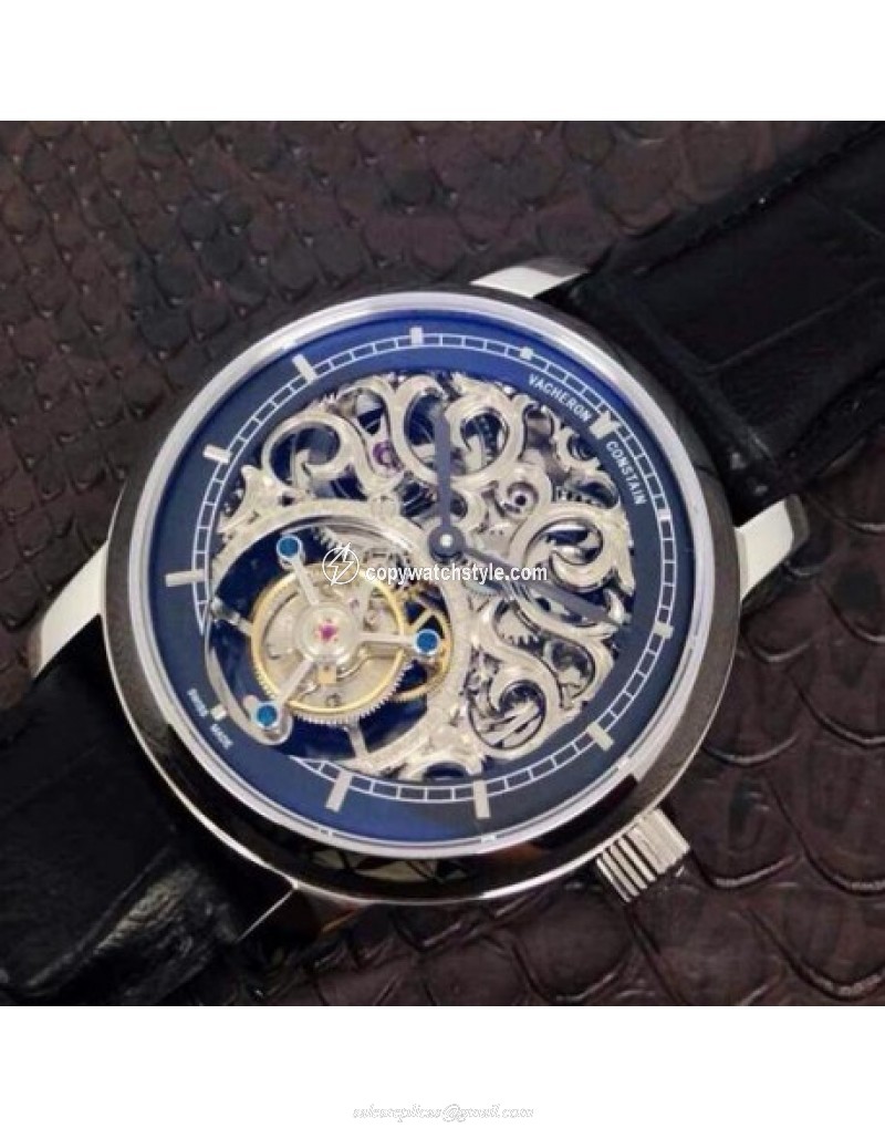 Vacheron Constantin Patrimony Tourbillon Stainless Steel Skeleton & Black 