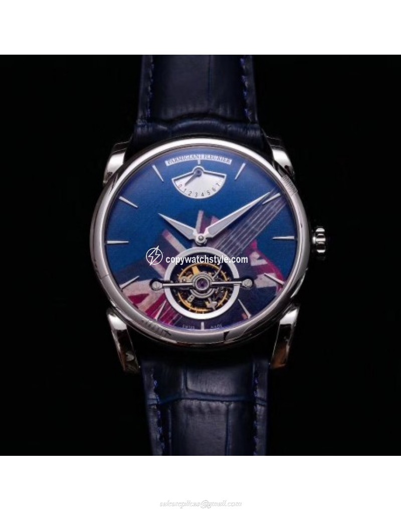 Parmigiani Fleurier Tonda Tourbillon Woodrock PFS251 JB Stainless Steel Blue & UK Banner Guitar 