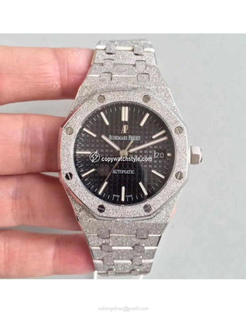 Audemars Piguet Royal Oak Frosted Gold 37MM 15454 JH Stainless Steel Black Audemars Piguet Royal Oak Frosted Gold 37MM 15454 JH Stainless Steel Black