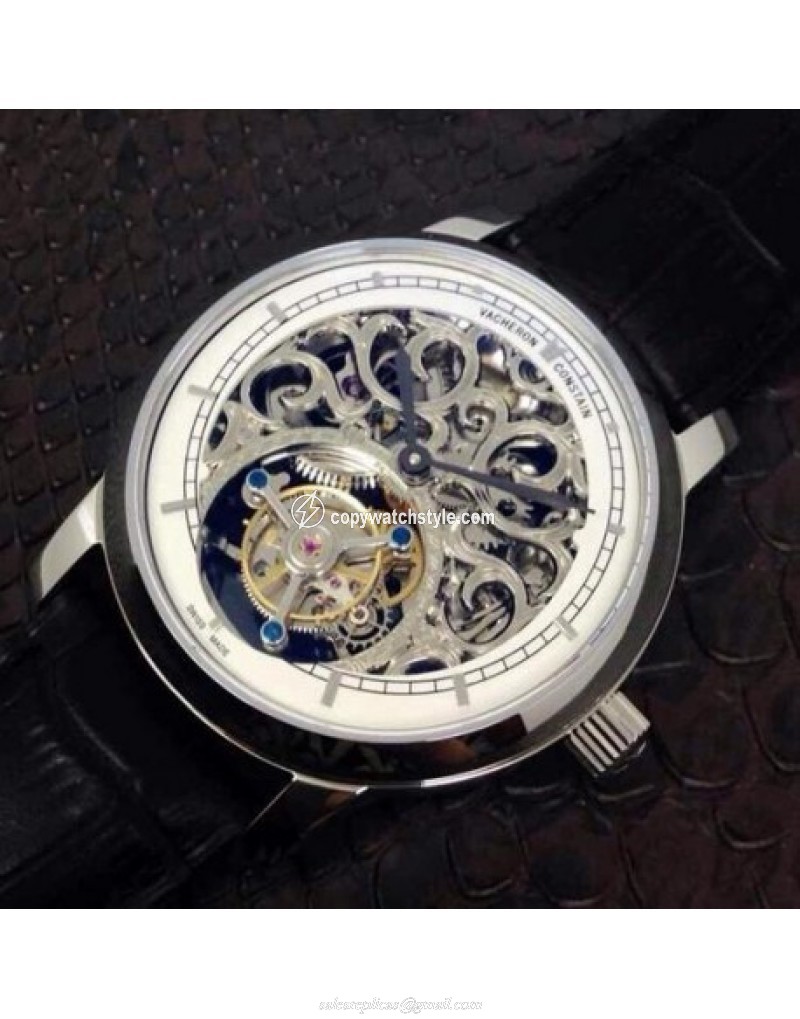 Vacheron Constantin Patrimony Tourbillon Stainless Steel Skeleton & White Vacheron Constantin Patrimony Tourbillon Stainless Steel Skeleton & White