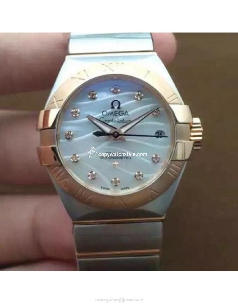 Omega Constellation Double Eagle Lady 27MM Stainless Steel & Rose Gold Pearl Omega Constellation Double Eagle Lady 27MM Stainless Steel & Rose Gold Pearl